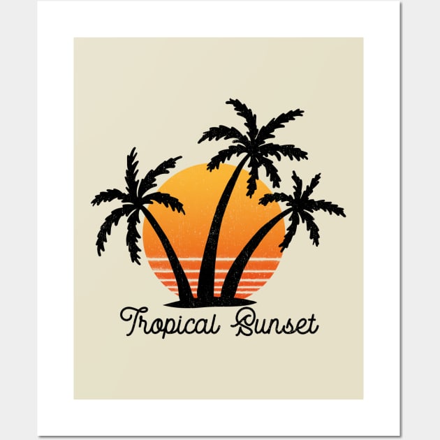 Tropical Sunset Wall Art by SommersethArt